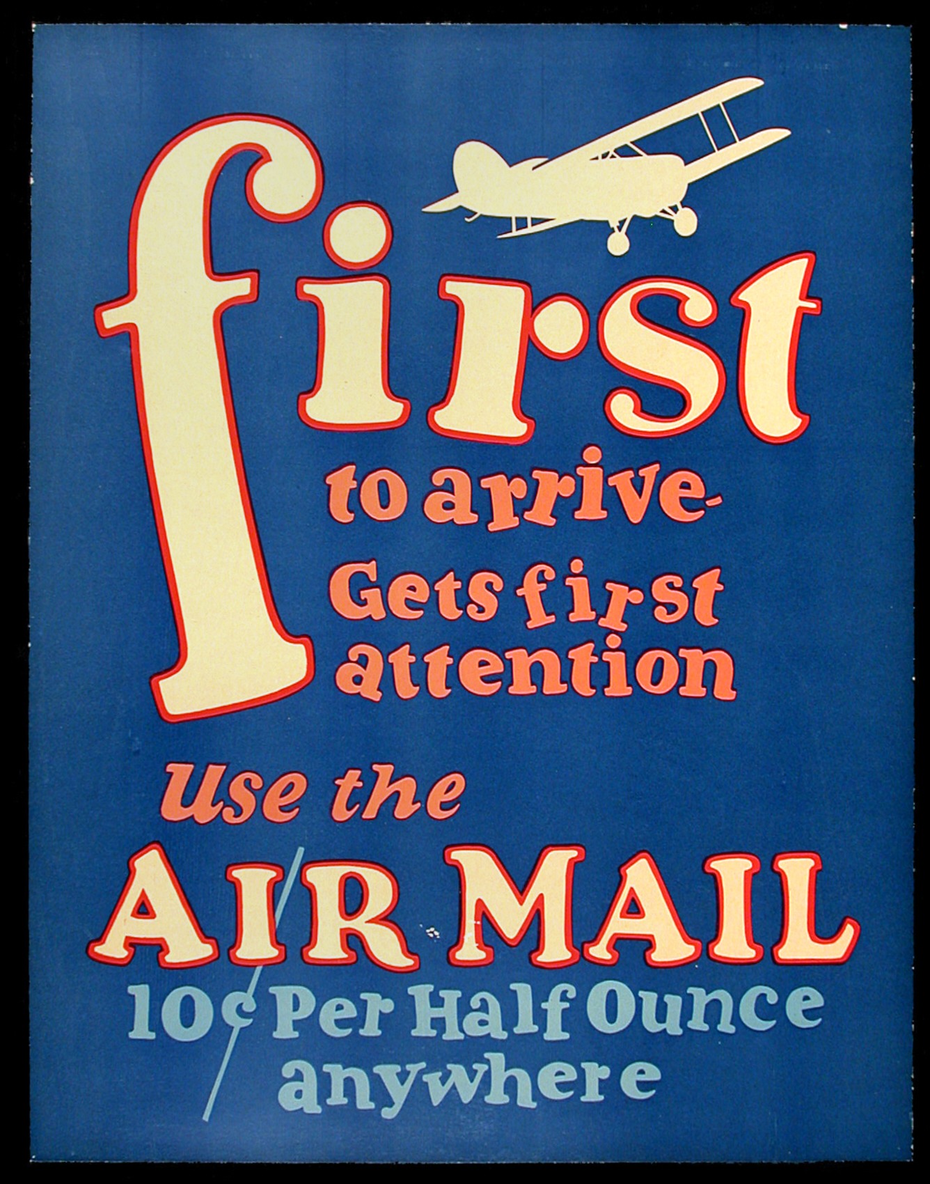 Airmail Poster Advertising the Ten-Cent Rate, 1927